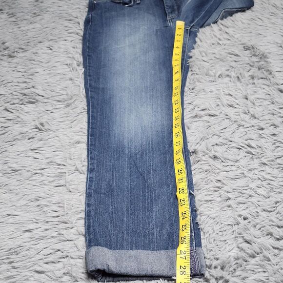 NYDJ Jeans Womens 8 Blue Ankle Crop Cuffed Straight Leg Lift Tuck Made in USA - Picture 7 of 14